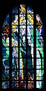 Stanislaw Wyspianski Stained glass window in Franciscan Church, designed by Wyspiaeski USA oil painting artist